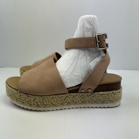 Soda Womens Topic Espadrille Ankle Strap Open Toe Wedge Sandals 8.5 Medium - Picture 5 of 11